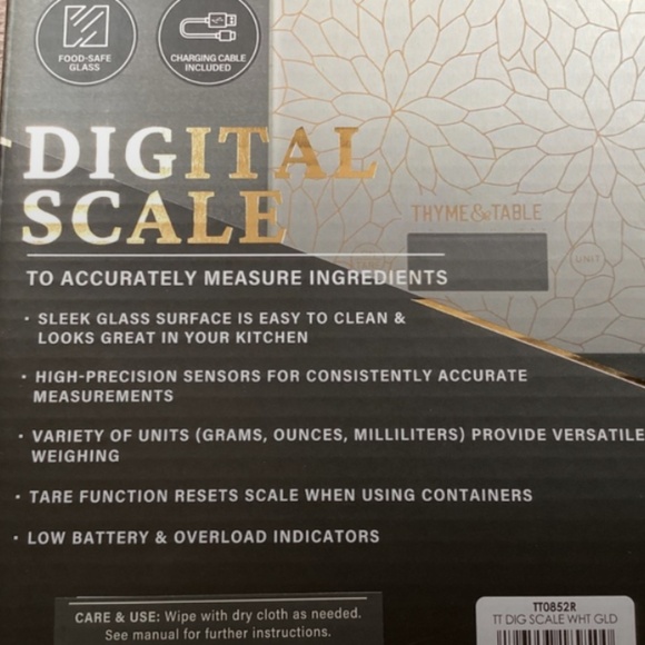 Thyme & Table Luxe Collection Digital Scale New in Box - Picture 10 of 11